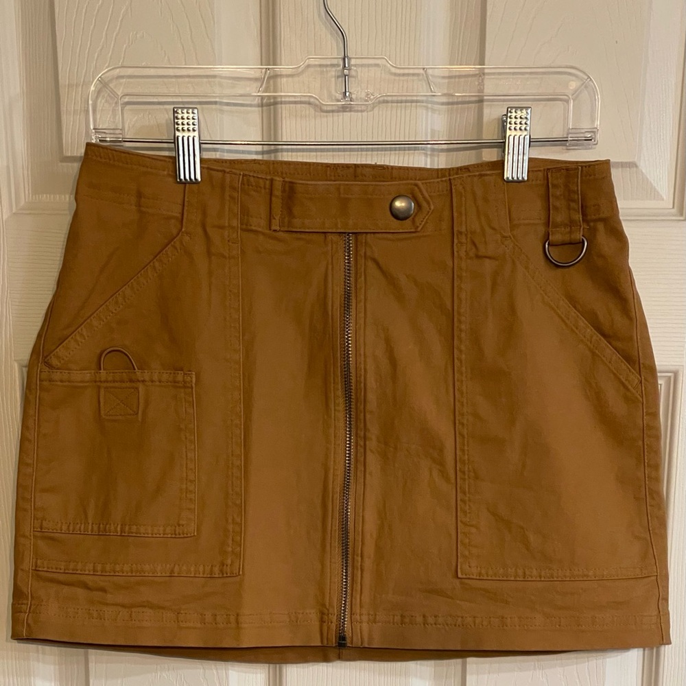 Wild Fable Tan Mini Cargo Skirt Zip Front Size Small NWOT Y2K